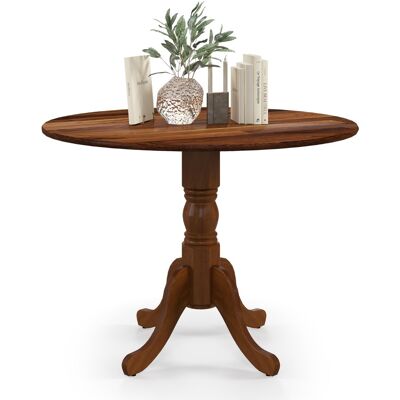 CostwayTable à Manger Ronde de 100 cm pour 4 personnes Table de Cuisine en Bois de Caoutchouc avec Piédestal Table de Loisir Moderne Brun - Publicité CostwayTable à Manger Ronde de 100 cm pour 4 personnes Table de Cuisine en Bois de Caoutchouc avec Piédestal Table de Loisir Moderne Brun - Publicité