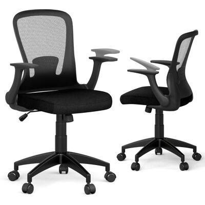 CostwayChaise de Bureau Ergonomique en Maille Chaise Exécutive Réglable en Hauteur avec Dossier Réglable Accoudoirs Relevables et Support Noir - Publicité CostwayChaise de Bureau Ergonomique en Maille Chaise Exécutive Réglable en Hauteur avec Dossier Réglable Accoudoirs Relevables et Support Noir - Publicité
