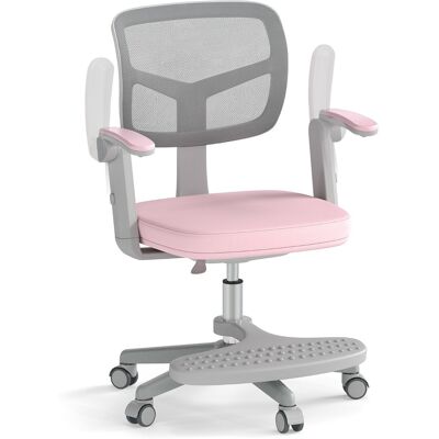 CostwayChaise de Bureau pour Enfants Chaise d'Étude avec Hauteur Réglable Accoudoirs Repose-pieds et Roulettes Universelles pour 3-15 Ans Rose - Publicité CostwayChaise de Bureau pour Enfants Chaise d'Étude avec Hauteur Réglable Accoudoirs Repose-pieds et Roulettes Universelles pour 3-15 Ans Rose - Publicité