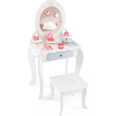 Costway Coiffeuse Enfants 2 en 1 avec Miroir & Tabouret - Table de Maquillage pour Enfants - Publicité Costway Coiffeuse Enfants 2 en 1 avec Miroir & Tabouret - Table de Maquillage pour Enfants - Publicité