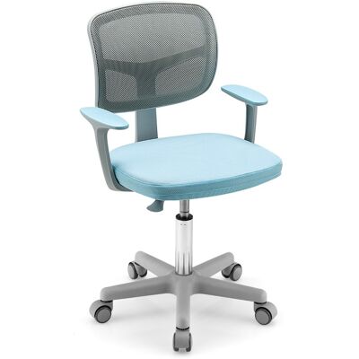 CostwayChaise de Bureau à Roulettes pour Enfants Hauteur Réglable Bleu - Publicité CostwayChaise de Bureau à Roulettes pour Enfants Hauteur Réglable Bleu - Publicité