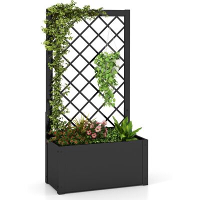 CostwayJardin Surélevé avec Treillis Bac à Plantes en Métal de 112CM Légumes Vignes Fleurs Récipient de Plantation Autoportant Noir - Publicité CostwayJardin Surélevé avec Treillis Bac à Plantes en Métal de 112CM Légumes Vignes Fleurs Récipient de Plantation Autoportant Noir - Publicité