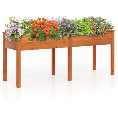 CostwayBac de Jardin Surélevé pour Extérieur avec Pieds Bac à Plantes en Bois avec Panneau Diviseur Trous de Drainage Conteneur Café - Publicité CostwayBac de Jardin Surélevé pour Extérieur avec Pieds Bac à Plantes en Bois avec Panneau Diviseur Trous de Drainage Conteneur Café - Publicité