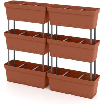 Costway6 Boîtes à Plantes de Jardin Jardinière Verticale Surélevée Arrangement DIY Tour de Plantation pour Légumes Herbes Pots de Fleurs Rouge - Publicité Costway6 Boîtes à Plantes de Jardin Jardinière Verticale Surélevée Arrangement DIY Tour de Plantation pour Légumes Herbes Pots de Fleurs Rouge - Publicité
