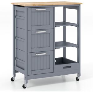 CostwayDesserte de Cuisine avec Roulette Universelles 67 x 37 x 82,5 CM et Plateau en Bois Gris - Publicité CostwayDesserte de Cuisine avec Roulette Universelles 67 x 37 x 82,5 CM et Plateau en Bois Gris - Publicité