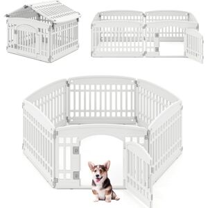 CostwayBarrière Pliable à 6 Panneaux pour Chiens Moyens & Petits Enclos d'Exercice Portable avec Porte à Verrouillage Sécurisé Blanc - Publicité CostwayBarrière Pliable à 6 Panneaux pour Chiens Moyens & Petits Enclos d'Exercice Portable avec Porte à Verrouillage Sécurisé Blanc - Publicité