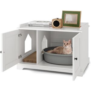 CostwayMaison de Toilette pour Chat avec 2 Portes Meuble Bac à Litière avec Griffoir pour Chat et Entrée Latérale 75x51x53 CM - Publicité CostwayMaison de Toilette pour Chat avec 2 Portes Meuble Bac à Litière avec Griffoir pour Chat et Entrée Latérale 75x51x53 CM - Publicité