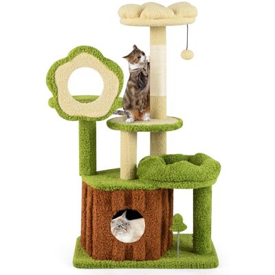 CostwayArbre à Chat pour Chats Tour Multi-niveaux avec Condo Tronc Perchoir Fleur Lit Douillet en Peluche Pompon Jouet à Ressort Vert - Publicité CostwayArbre à Chat pour Chats Tour Multi-niveaux avec Condo Tronc Perchoir Fleur Lit Douillet en Peluche Pompon Jouet à Ressort Vert - Publicité