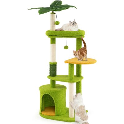 CostwayArbre à Chat Mignon Tour Multi-niveaux avec Feuilles Artificielles Condo Perchoir Rembourré Poteaux à Griffer en Sisal Vert - Publicité CostwayArbre à Chat Mignon Tour Multi-niveaux avec Feuilles Artificielles Condo Perchoir Rembourré Poteaux à Griffer en Sisal Vert - Publicité
