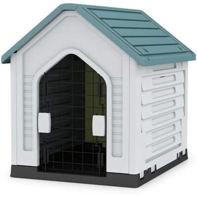 CostwayNiche en Plastique pour Chien Abri pour Animaux avec Porte en Métal Verrouillable Aérations et Toit Incliné pour Petits Chiens et Chats Bleu - Publicité CostwayNiche en Plastique pour Chien Abri pour Animaux avec Porte en Métal Verrouillable Aérations et Toit Incliné pour Petits Chiens et Chats Bleu - Publicité