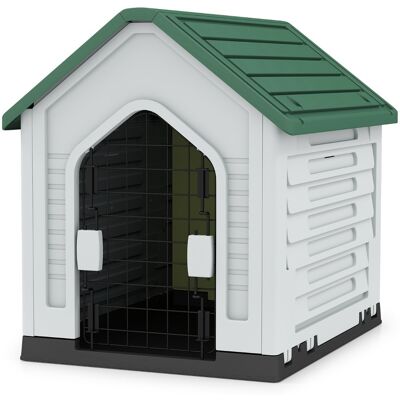 CostwayNiche en Plastique pour Chien Abri pour Animaux avec Porte en Métal Verrouillable Aérations et Toit Incliné pour Petits Chiens et Chats Vert - Publicité CostwayNiche en Plastique pour Chien Abri pour Animaux avec Porte en Métal Verrouillable Aérations et Toit Incliné pour Petits Chiens et Chats Vert - Publicité