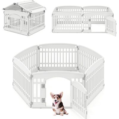 CostwayBarrière Pliable à 6 Panneaux pour Chiens Moyens & Petits Enclos d'Exercice Portable avec Porte à Verrouillage Sécurisé Blanc - Publicité CostwayBarrière Pliable à 6 Panneaux pour Chiens Moyens & Petits Enclos d'Exercice Portable avec Porte à Verrouillage Sécurisé Blanc - Publicité