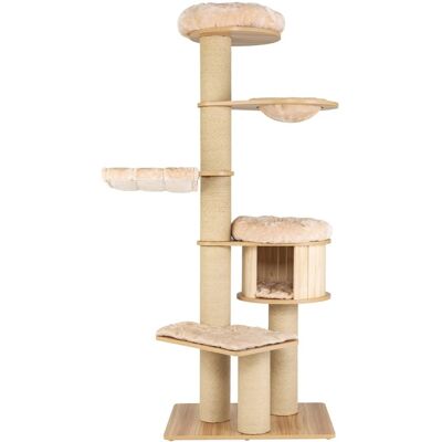 Arbre à Chat COSTWAY 191cm avec Accessoires en Bois - Publicité Arbre à Chat COSTWAY 191cm avec Accessoires en Bois - Publicité