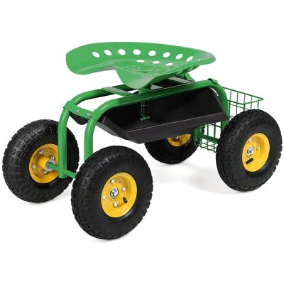 CostwaySiège de Jardin Roulant avec Hauteur Réglable Chariot Jardinage avec Siège Pivotant à 360° Plateau Coussin Charge 150KG Vert - Publicité CostwaySiège de Jardin Roulant avec Hauteur Réglable Chariot Jardinage avec Siège Pivotant à 360° Plateau Coussin Charge 150KG Vert - Publicité