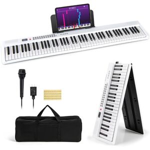 CostwayPiano Electronique Pliable à 88 Touches Semi-Lesté de Taille Standard avec MIDI 1 000 Rythmes 1 000 Timbres 150 Démos Enregistrement Blanc - Publicité CostwayPiano Electronique Pliable à 88 Touches Semi-Lesté de Taille Standard avec MIDI 1 000 Rythmes 1 000 Timbres 150 Démos Enregistrement Blanc - Publicité
