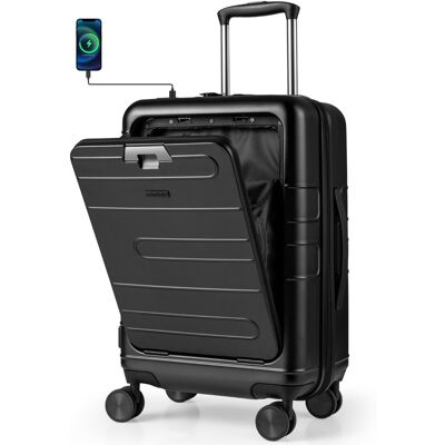 CostwayBagage à Main avec Verrouillage de Sécurité Valise Coque Rigide Légère en Pc avec Poche Avant Port USB Table Pliable Roulettes Noir - Publicité CostwayBagage à Main avec Verrouillage de Sécurité Valise Coque Rigide Légère en Pc avec Poche Avant Port USB Table Pliable Roulettes Noir - Publicité