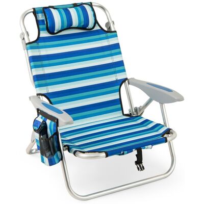 CostwayChaise de Plage Pliable Cadre Léger en Aluminium Chaise Basse pour Le Sable avec Dossier Réglable en 4 Positions Sac Isotherme Bleu - Publicité CostwayChaise de Plage Pliable Cadre Léger en Aluminium Chaise Basse pour Le Sable avec Dossier Réglable en 4 Positions Sac Isotherme Bleu - Publicité