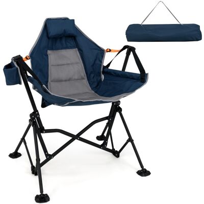 CostwayChaise Hamac de Camping Surdimensionnée Chaise Balançoire Pliable avec Porte-Gobelet Siège Large Rembourré 150KG Bleu - Publicité CostwayChaise Hamac de Camping Surdimensionnée Chaise Balançoire Pliable avec Porte-Gobelet Siège Large Rembourré 150KG Bleu - Publicité