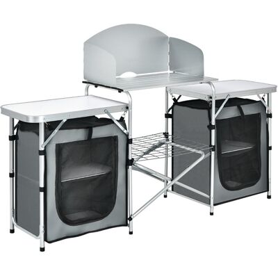 CostwayCuisine de Camping avec Etagère de Rangement Cuisine d Extérieur Idéal pour Soirée Pique-nique Festival Gris - Publicité CostwayCuisine de Camping avec Etagère de Rangement Cuisine d Extérieur Idéal pour Soirée Pique-nique Festival Gris - Publicité