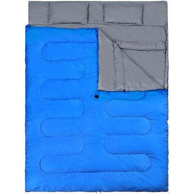 CostwaySac de Couchage pour 2 Personnes avec 2 Oreillers et Sac de Transport Séparable en 2 Sacs Simples, (190+30)x150cm, Bleu - Publicité CostwaySac de Couchage pour 2 Personnes avec 2 Oreillers et Sac de Transport Séparable en 2 Sacs Simples, (190+30)x150cm, Bleu - Publicité