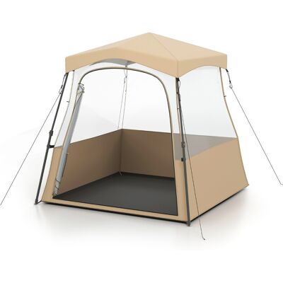 CostwayTente de Sport Pop-up Abri de Sport en Extérieur pour Toutes Saisons avec Sac de Transport Tissu PVC Transparent 160x160x176 cm Marron - Publicité CostwayTente de Sport Pop-up Abri de Sport en Extérieur pour Toutes Saisons avec Sac de Transport Tissu PVC Transparent 160x160x176 cm Marron - Publicité