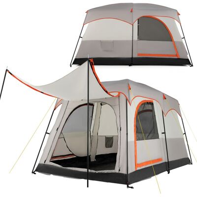 CostwayTente de Camping pour 6 Personnes avec 2 Pièces Tente Double Couchage Double Toit Bâche en Pe Fenêtres en Maille Imperméable Coupe-vent Gris - Publicité CostwayTente de Camping pour 6 Personnes avec 2 Pièces Tente Double Couchage Double Toit Bâche en Pe Fenêtres en Maille Imperméable Coupe-vent Gris - Publicité