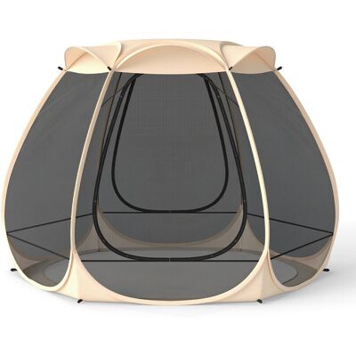 CostwayTente à Moustiquaire Pop-Up Pour 4-6 Personnes 310x270CM Tente De Camping Extérieure Pliable Avec Moustiquaire Sur Tous Les Côtés Beige - Publicité CostwayTente à Moustiquaire Pop-Up Pour 4-6 Personnes 310x270CM Tente De Camping Extérieure Pliable Avec Moustiquaire Sur Tous Les Côtés Beige - Publicité