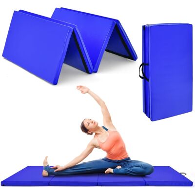 CostwayTapis de gymnastique pliable Tapis portable pour Fitness Yoga Sport Exercice en EPE et PU 240x120x5cm Bleu - Publicité CostwayTapis de gymnastique pliable Tapis portable pour Fitness Yoga Sport Exercice en EPE et PU 240x120x5cm Bleu - Publicité