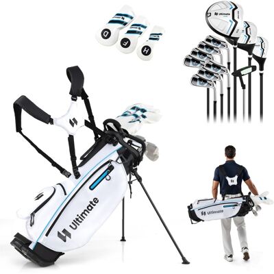 CostwayEnsemble Complet de Clubs de Golf pour Hommes 15 Pièces Droitier avec Sac de Golf Ensembles de Clubs de Golf Blanc - Publicité CostwayEnsemble Complet de Clubs de Golf pour Hommes 15 Pièces Droitier avec Sac de Golf Ensembles de Clubs de Golf Blanc - Publicité