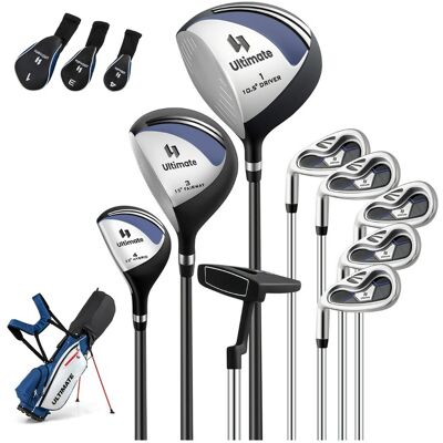 CostwayEnsemble Complet de Clubs de Golf Gauchers à Trépied Driver #1 460CC Bois #3 Hybride #4 avec Housses de Protection Fers #6 #7 #8 #9 Bleu - Publicité CostwayEnsemble Complet de Clubs de Golf Gauchers à Trépied Driver #1 460CC Bois #3 Hybride #4 avec Housses de Protection Fers #6 #7 #8 #9 Bleu - Publicité