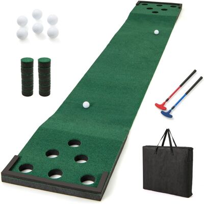 CostwayJeu de Putting Golf Pong Tapis de Putting Green de 332cm avec 2 Putters Ajustables 6 Balles et 12 Couvercles de Trou - Publicité CostwayJeu de Putting Golf Pong Tapis de Putting Green de 332cm avec 2 Putters Ajustables 6 Balles et 12 Couvercles de Trou - Publicité