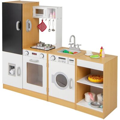 CostwayEnsemble de Cuisine de Jeu pour Enfants avec Sons et Lumières Distributeur d'Eau Machine à Laver Tableau Noir & Accessoires pour 3+ Naturel - Publicité CostwayEnsemble de Cuisine de Jeu pour Enfants avec Sons et Lumières Distributeur d'Eau Machine à Laver Tableau Noir & Accessoires pour 3+ Naturel - Publicité