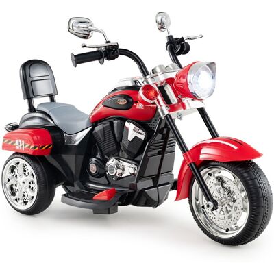 CostwayMoto Électrique Scooter 3 Roues pour Enfants 6V 3 Km/h Effet Sonore et Lumineux 3 Ans + Style de Chopper Noir+Rouge - Publicité CostwayMoto Électrique Scooter 3 Roues pour Enfants 6V 3 Km/h Effet Sonore et Lumineux 3 Ans + Style de Chopper Noir+Rouge - Publicité