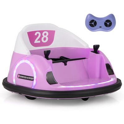 CostwayAuto-tamponneuse Alimentée par Batterie Lumières LED Clignotantes Connexion Sans Fil Musique Rotation à 360° pour 18+ Mois Rose - Publicité CostwayAuto-tamponneuse Alimentée par Batterie Lumières LED Clignotantes Connexion Sans Fil Musique Rotation à 360° pour 18+ Mois Rose - Publicité