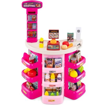 CostwayEnsemble de Jeux Supermarché pour Enfants 29 Pièces de Jeu de Rôle avec Chariot de Course Balance Scanner avec Lumière pour 3+ Ans Rose - Publicité CostwayEnsemble de Jeux Supermarché pour Enfants 29 Pièces de Jeu de Rôle avec Chariot de Course Balance Scanner avec Lumière pour 3+ Ans Rose - Publicité
