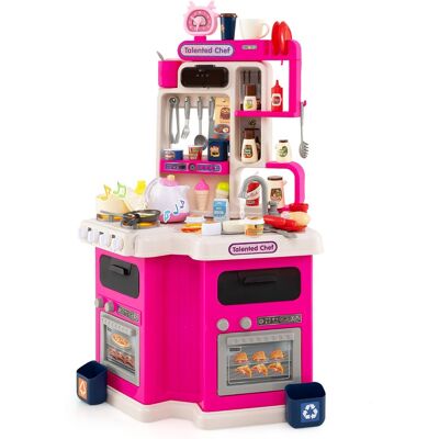 CostwayEnsemble de Cuisine pour Enfants Cuisine d'Angle avec Sons et Lumières Cuisinière à Vapeur Évier de Jeu et 75 Accessoires pour 3+ Ans Rose - Publicité CostwayEnsemble de Cuisine pour Enfants Cuisine d'Angle avec Sons et Lumières Cuisinière à Vapeur Évier de Jeu et 75 Accessoires pour 3+ Ans Rose - Publicité
