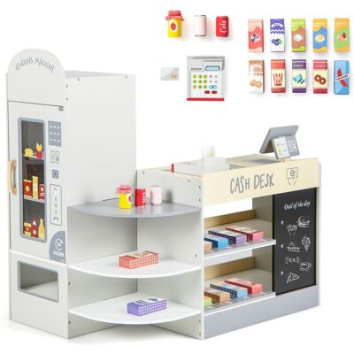 CostwayJeu d'Épicerie pour Enfants de 3 à 8 Ans Ensemble de Jouets de Caisse Enregistreuse Machine de Point de Vente Distributeur Automatique Gris - Publicité CostwayJeu d'Épicerie pour Enfants de 3 à 8 Ans Ensemble de Jouets de Caisse Enregistreuse Machine de Point de Vente Distributeur Automatique Gris - Publicité
