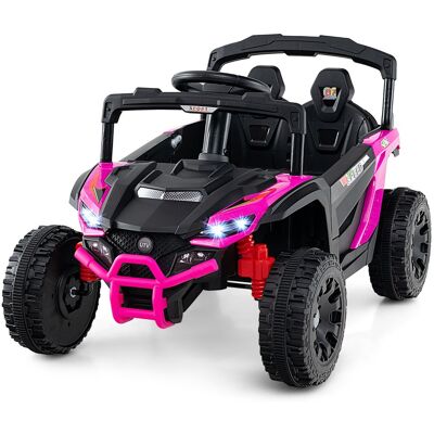 CostwayVoiture Électrique 12v Camion Utv avec Télécommande 3 Vitesses Lumières Led Musique Klaxon & Suspension à Ressort pour 3+ Ans Rose - Publicité CostwayVoiture Électrique 12v Camion Utv avec Télécommande 3 Vitesses Lumières Led Musique Klaxon & Suspension à Ressort pour 3+ Ans Rose - Publicité