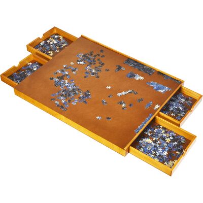 CostwayTableau de Puzzle pour 1000 à 1500 PCS Table de Puzzle 80 x 65 cm 4 Tiroirs Coulissants Latéral en Bois Naturel - Publicité CostwayTableau de Puzzle pour 1000 à 1500 PCS Table de Puzzle 80 x 65 cm 4 Tiroirs Coulissants Latéral en Bois Naturel - Publicité