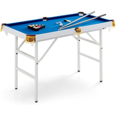 CostwayTable de Billard Pliable 122 Cm avec Ensemble D'accessoires Table de Jeu Billard Portable avec 2 Queues 2 Craies 16 Boules Bleu - Publicité CostwayTable de Billard Pliable 122 Cm avec Ensemble D'accessoires Table de Jeu Billard Portable avec 2 Queues 2 Craies 16 Boules Bleu - Publicité