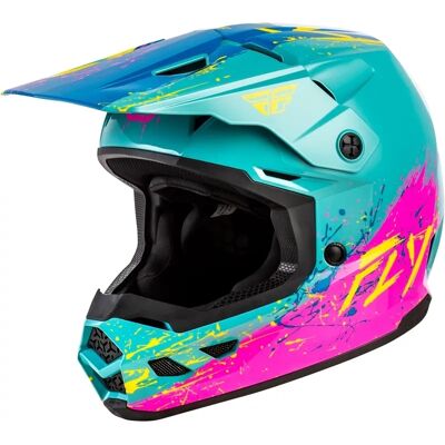 Casque moto cross enfant Fly Racing Kinetic Drip Bleu L (51/52 cm) Unisex - Publicité Casque moto cross enfant Fly Racing Kinetic Drip Bleu L (51/52 cm) Unisex - Publicité