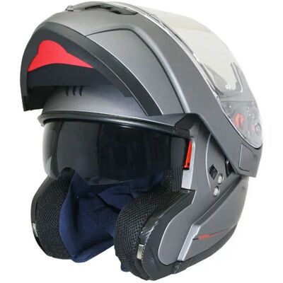 Casque modulable écran uni MT Helmets Atom SV Gris XS (55/56 cm) Unisex - Publicité Casque modulable écran uni MT Helmets Atom SV Gris XS (55/56 cm) Unisex - Publicité