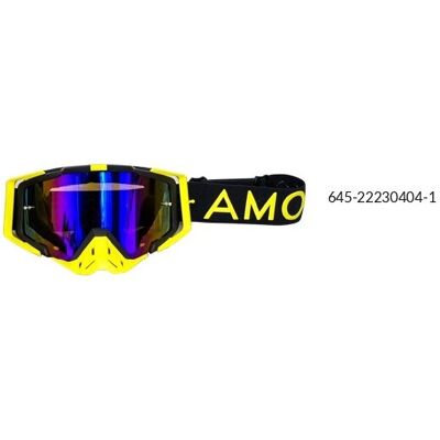 Lunettes moto cross avec verre miroir bleu Amoq Aster Noir TU Unisex - Publicité Lunettes moto cross avec verre miroir bleu Amoq Aster Noir TU Unisex - Publicité
