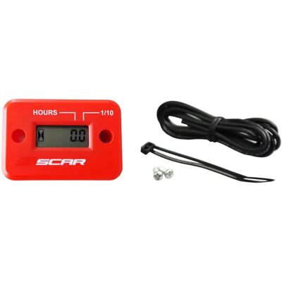 Compteur moto d'heure filaire avec velcro Scar Rouge TU Unisex - Publicité Compteur moto d'heure filaire avec velcro Scar Rouge TU Unisex - Publicité