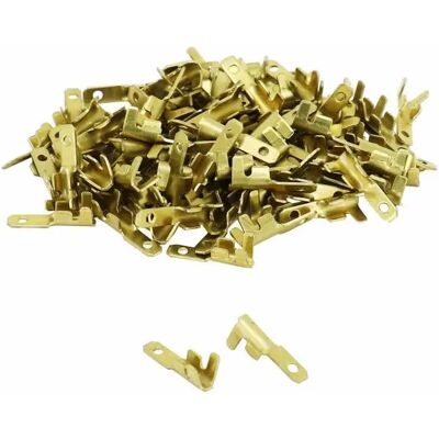 Lot de 100 cosses pour câble électrique laiton non isolée plâte mâle P2R 2.8 Doré TU Unisex - Publicité Lot de 100 cosses pour câble électrique laiton non isolée plâte mâle P2R 2.8 Doré TU Unisex - Publicité