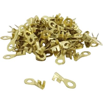Lot de 100 cosses pour câble électrique laiton non isolée oeillet P2R Doré 42x20 mm Unisex - Publicité Lot de 100 cosses pour câble électrique laiton non isolée oeillet P2R Doré 42x20 mm Unisex - Publicité