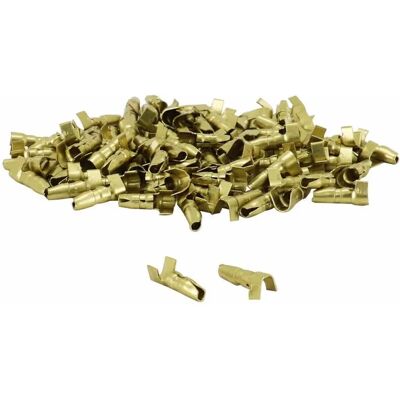 Lot de 100 cosses pour câble électrique laiton non isolée cylindre mâle P2R Doré 4 mm Unisex - Publicité Lot de 100 cosses pour câble électrique laiton non isolée cylindre mâle P2R Doré 4 mm Unisex - Publicité