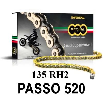 Chaîne moto Regina 135rh2 Doré 106 maillons Unisex - Publicité Chaîne moto Regina 135rh2 Doré 106 maillons Unisex - Publicité