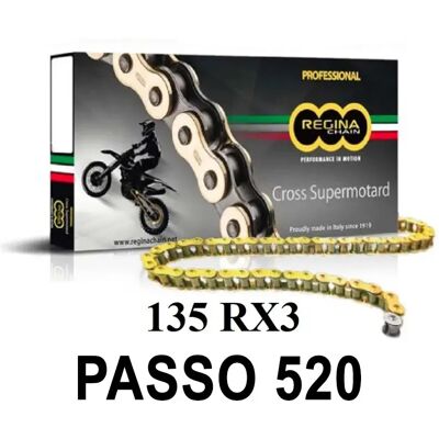 Chaîne moto Regina 135rx3 Doré 118 maillons Unisex - Publicité Chaîne moto Regina 135rx3 Doré 118 maillons Unisex - Publicité