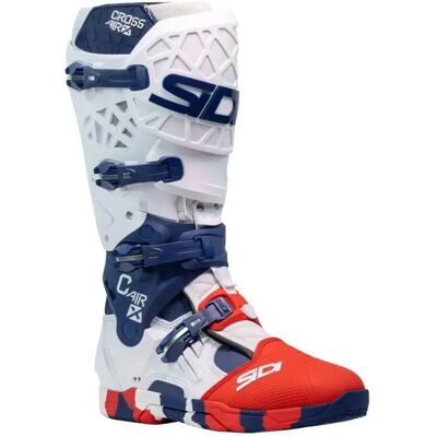 Bottes Cross Sidi Crossair X Blanc-Bleu Marine-Rouge - Publicité Bottes Cross Sidi Crossair X Blanc-Bleu Marine-Rouge - Publicité